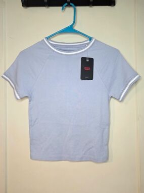 Levi's - Baby Blue Short Sleeve Crewneck Ringer Tee Shirt - Size S / M